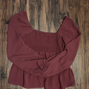 Elegant Burgundy Women's Top